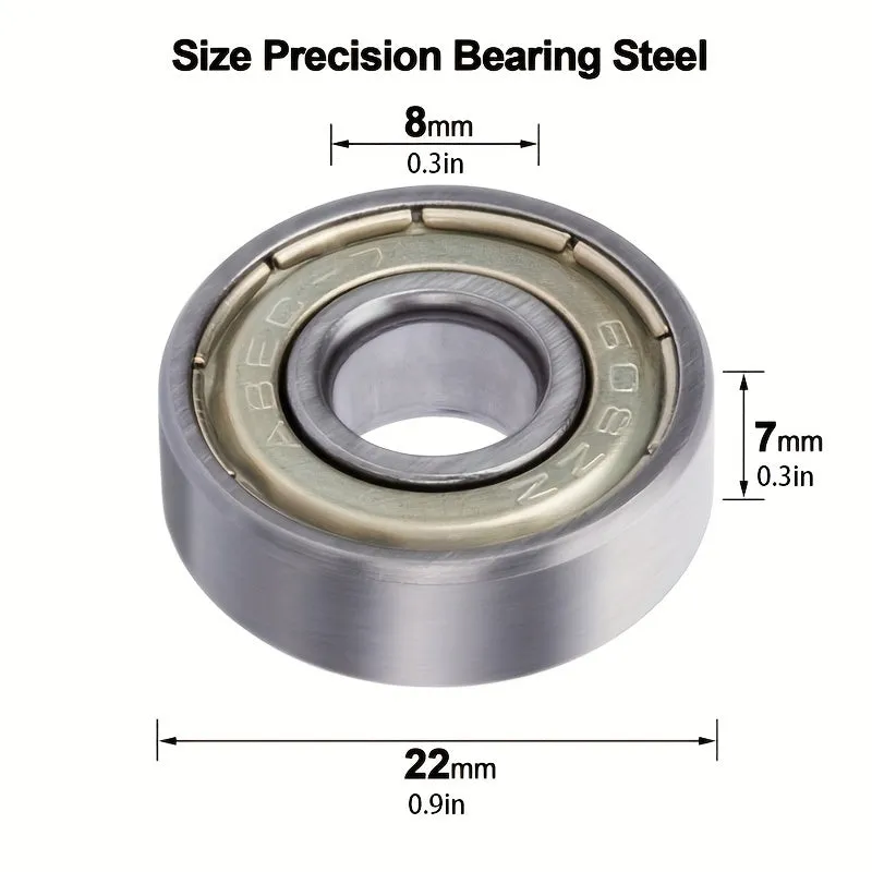 10pcs Baby Carriage Skateboard Ball Bearings 608ZZ SteelBiMetal