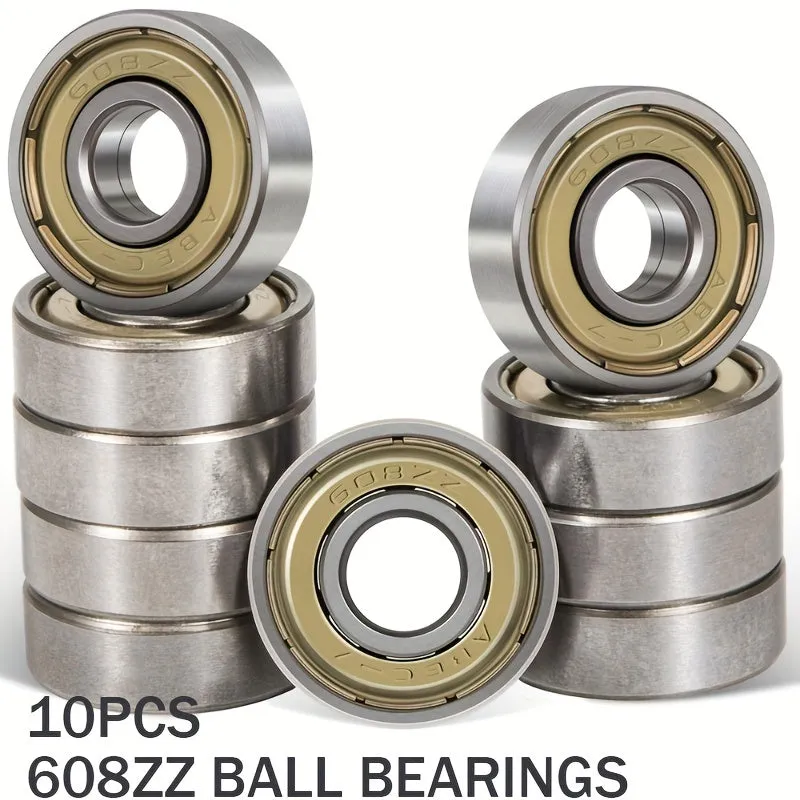 10pcs Baby Carriage Skateboard Ball Bearings 608ZZ SteelBiMetal