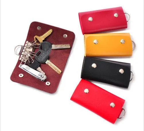 1PCS New High Quality Fashion Style Solid Key Wallets Bag Unisex Mini PU Leather Car Housekeeper Holders