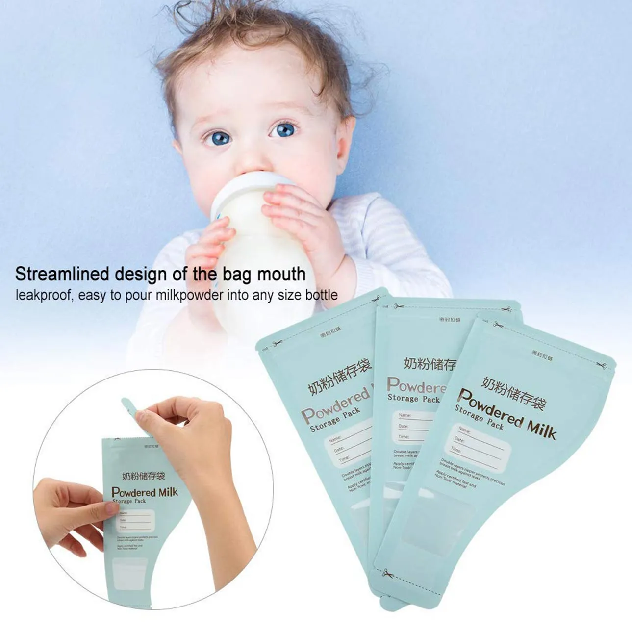 30pcs/lot BPA Free Disposable Travel Baby Milk Pouches