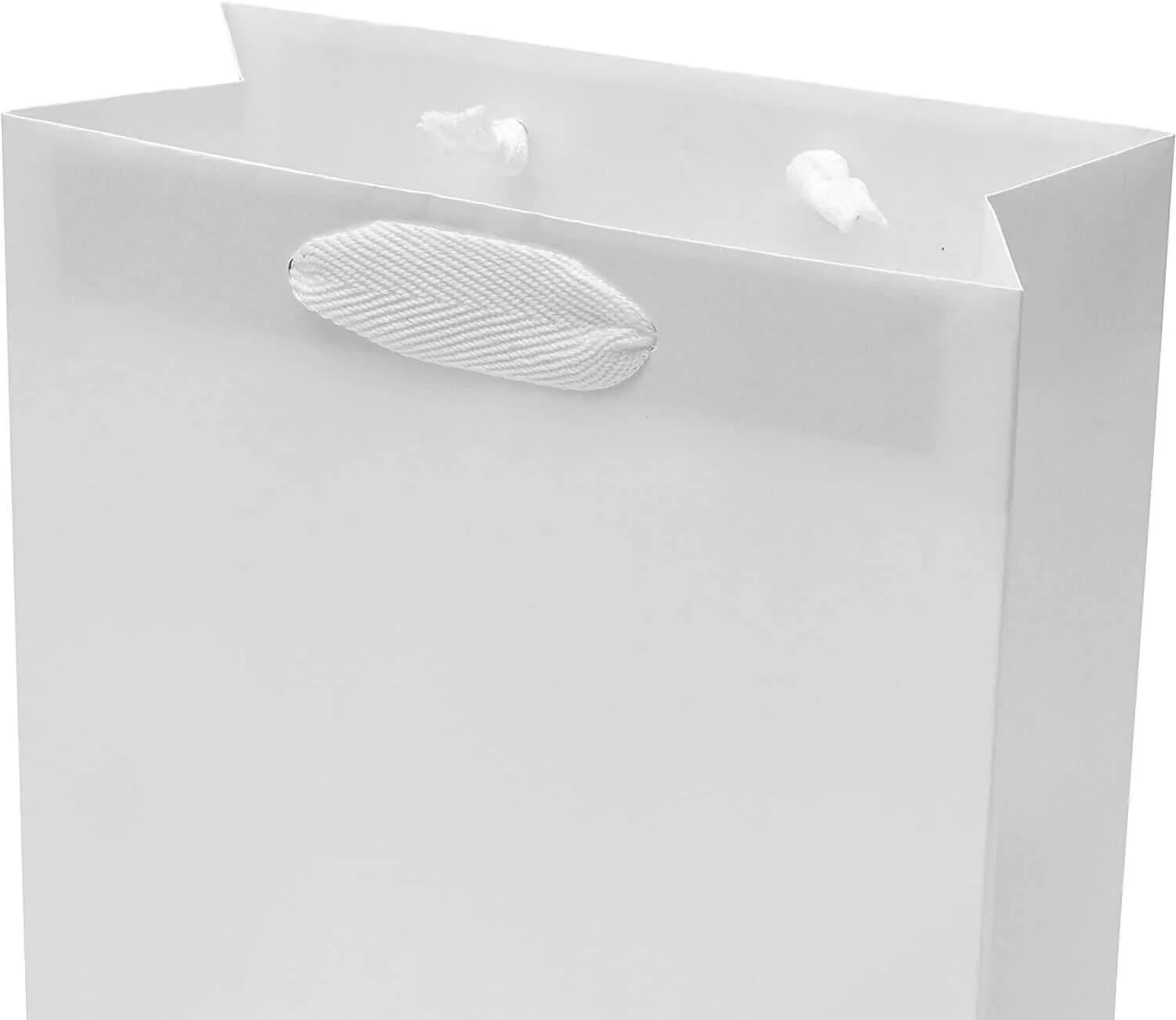 8x4x10 Small White Paper Bags with Ribbon Handles