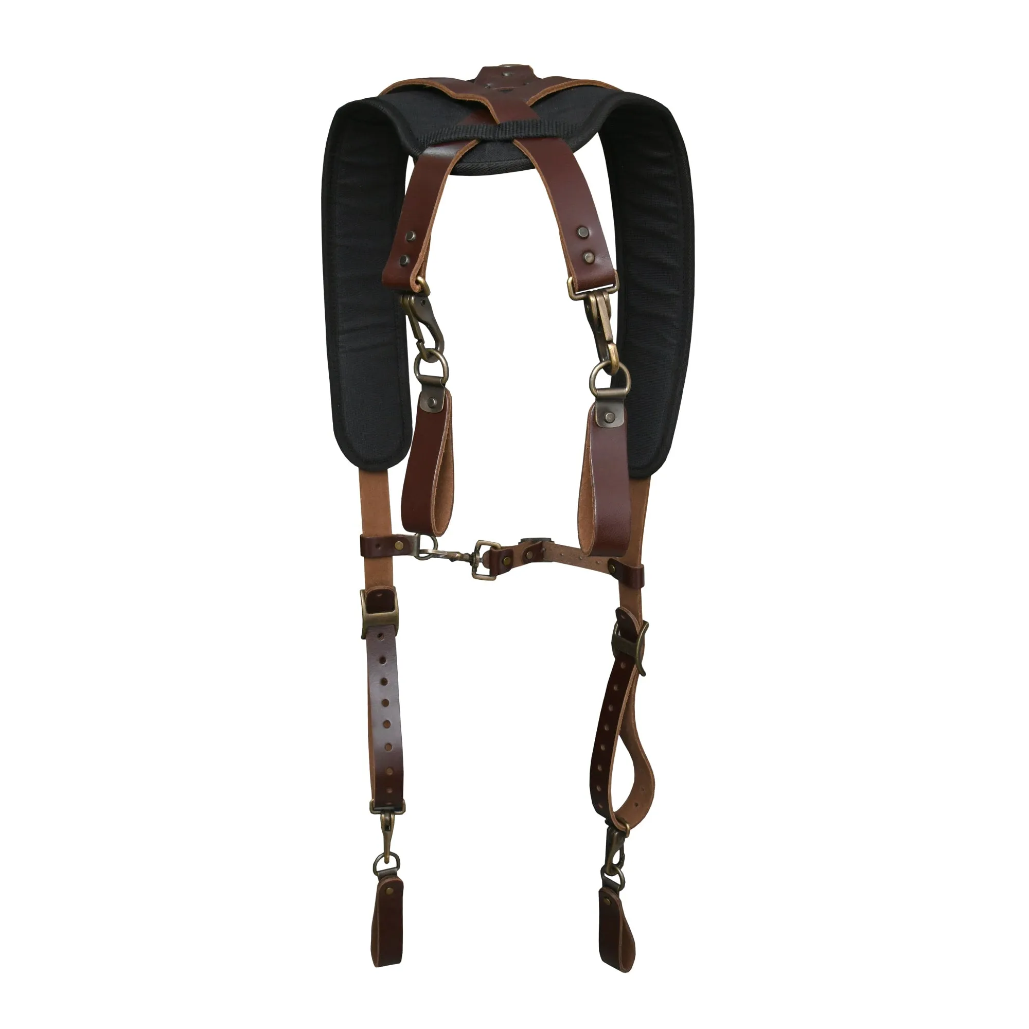 98214 - Padded Leather Work Suspender System with D-Ring Loops  | Style n Craft