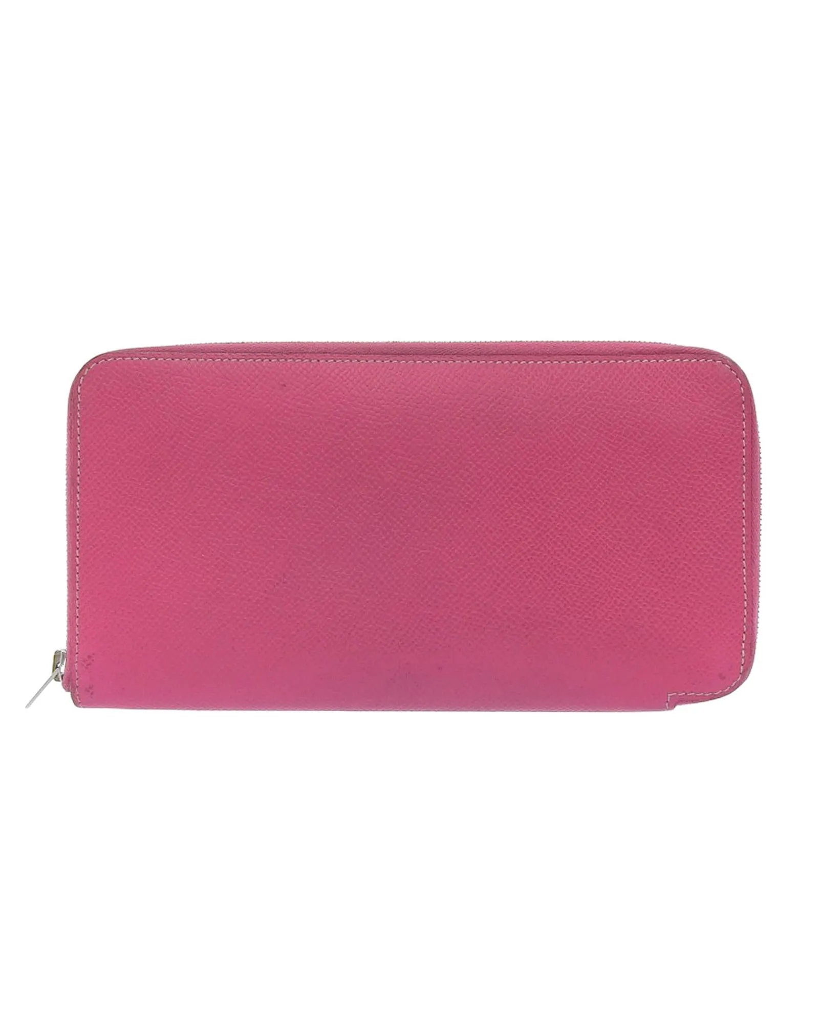 Authentic Hermes Long Silk Wallet in Epsom Pink Leather