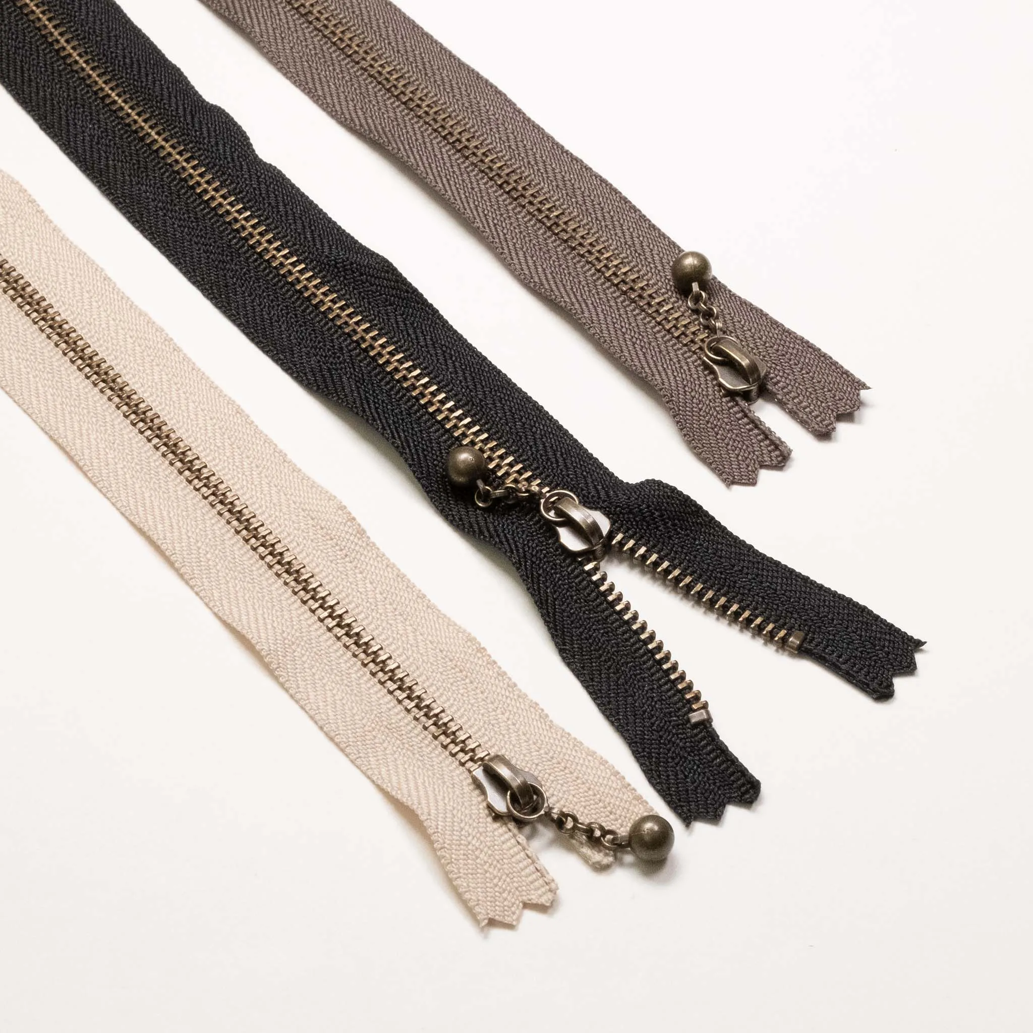 Ball & Chain Zippers - 3 Color Options