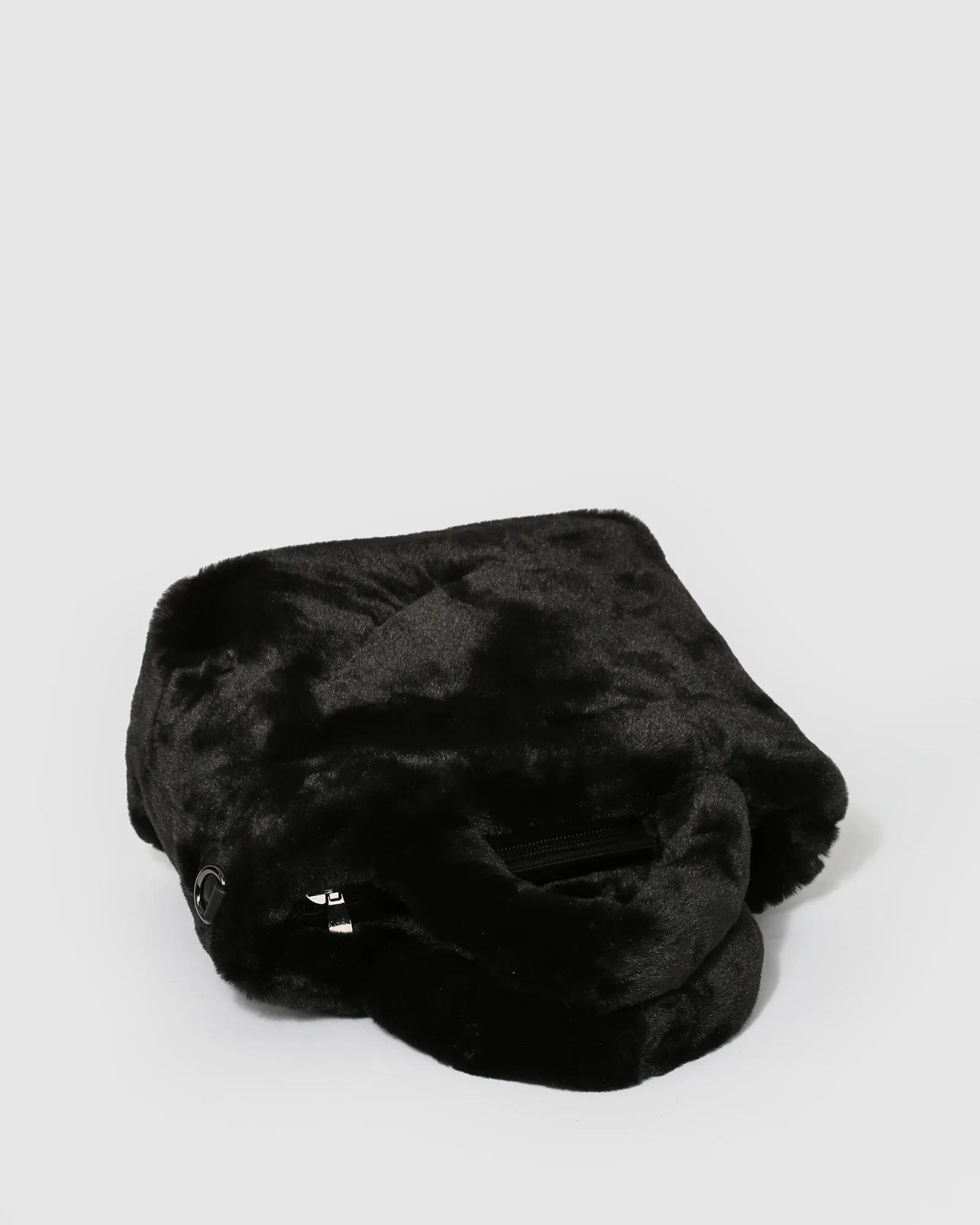 Black Emma Fur Small Tote Bag