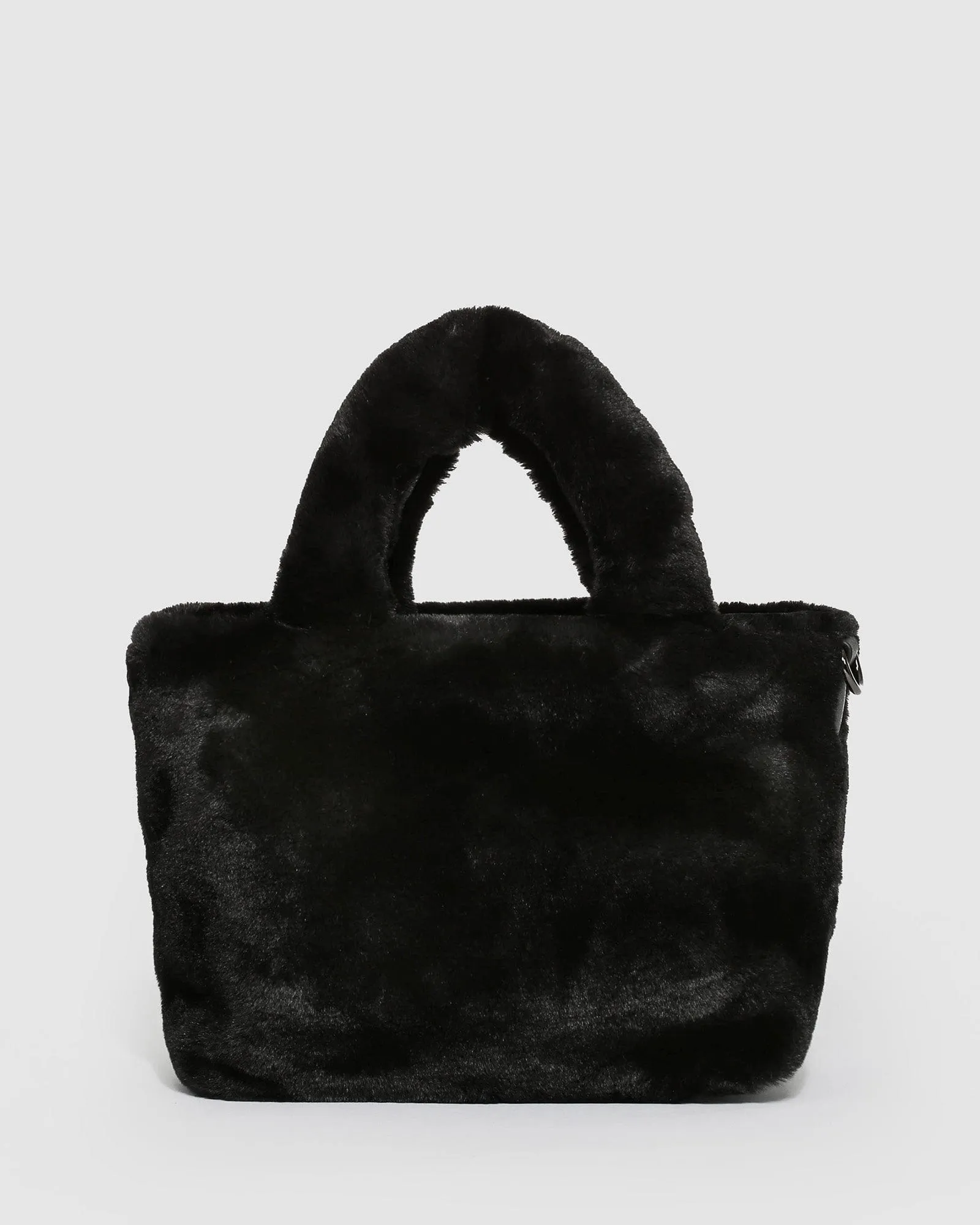 Black Emma Fur Small Tote Bag