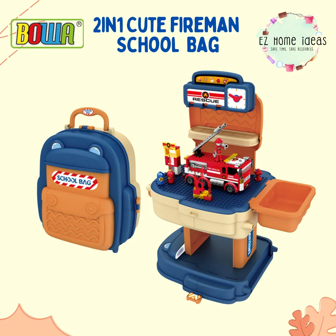 BOWA 2 in 1 Cute Fireman School Bag 3 