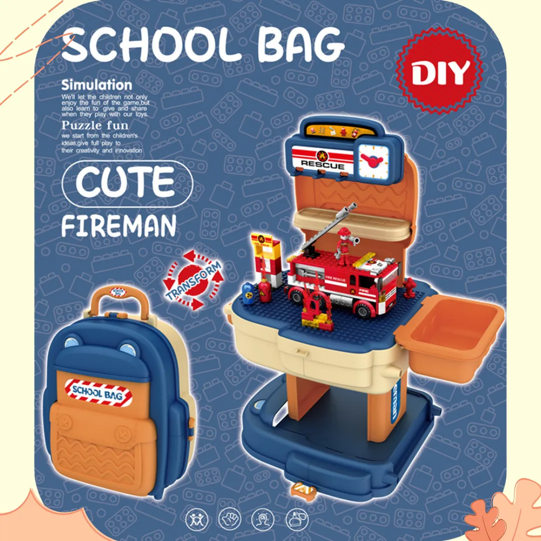 BOWA 2 in 1 Cute Fireman School Bag 3 