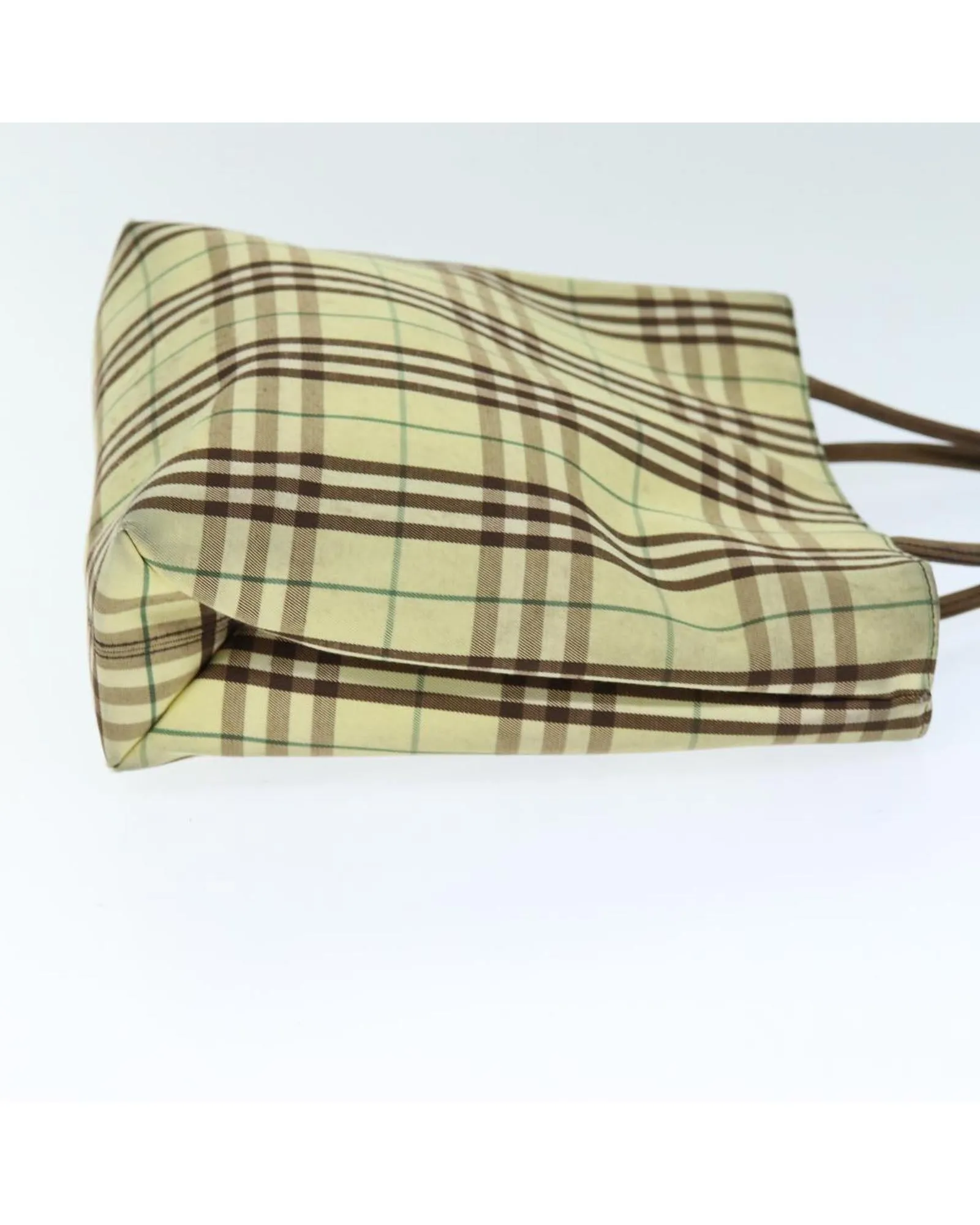 Canvas Yellow Hand Bag with Burberry Nova Check Pattern