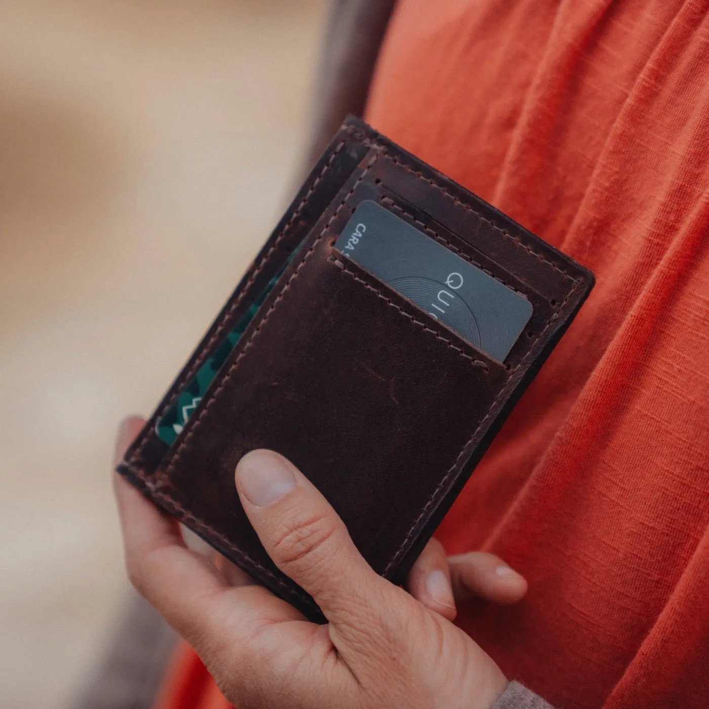 Card Holder Wallet in Walnut