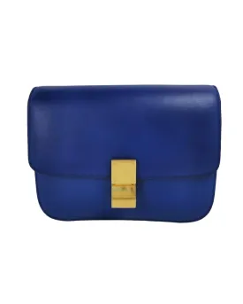 Classic Box Leather Shoulder Bag with Gold Hardware