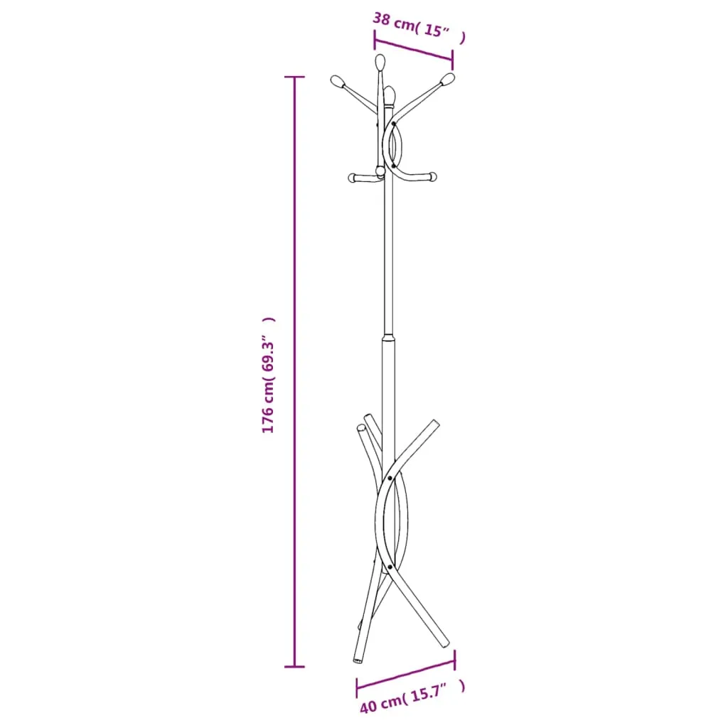 Coat Stand White 176 cm Powder-coated Iron