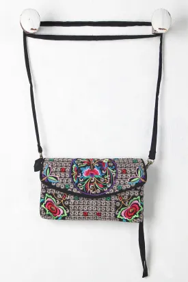 Colorful Embroidered Small Crossbody Bag