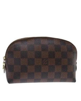 Durable Damier Ebene Canvas Pouch with Accessory Pocket