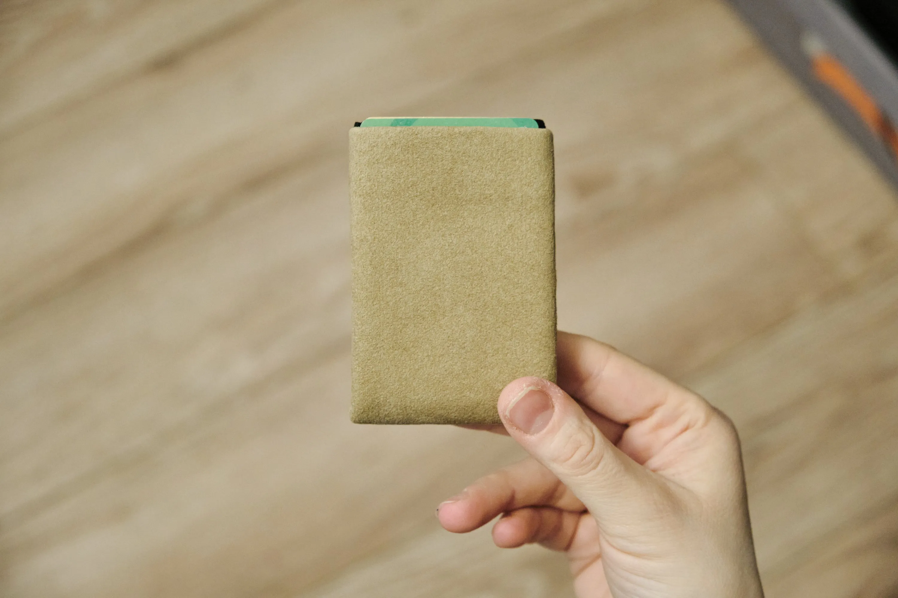 Elevate Your Style with Our Alcantara Minimalist Wallet for Everyday Use - Mens Wallets - RFID Wallet - Beige