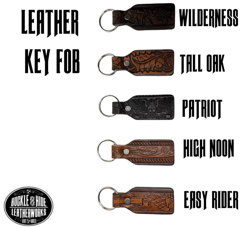 Embossed Leather Keychain