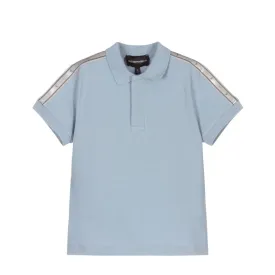 Emporio Armani Junior Blue Tape Logo Polo Shirt