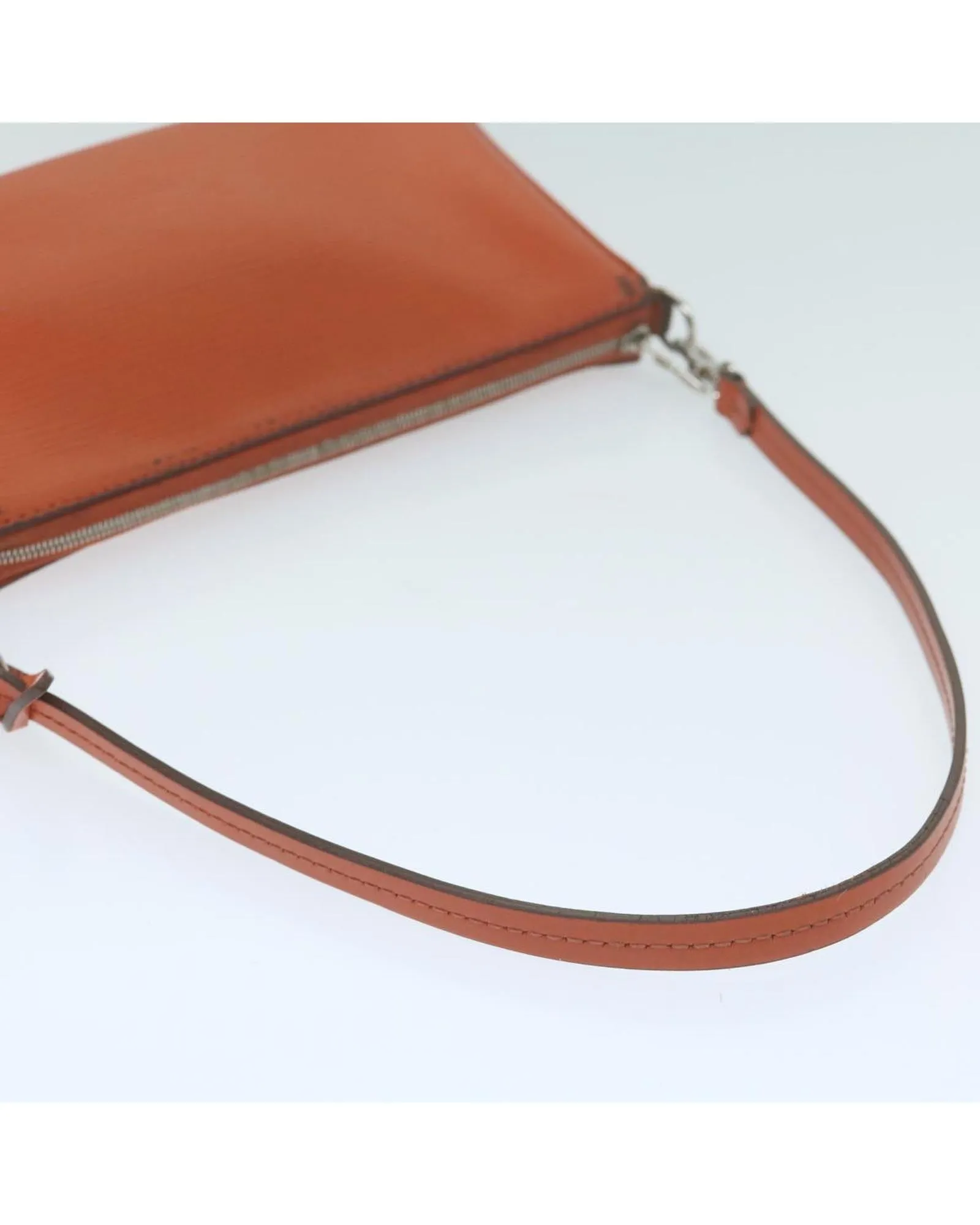 Epi Leather Pouch with Metal Fittings and Multiple Pockets