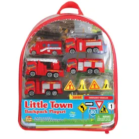 Fire Rescue Vehicles Backpack Playset