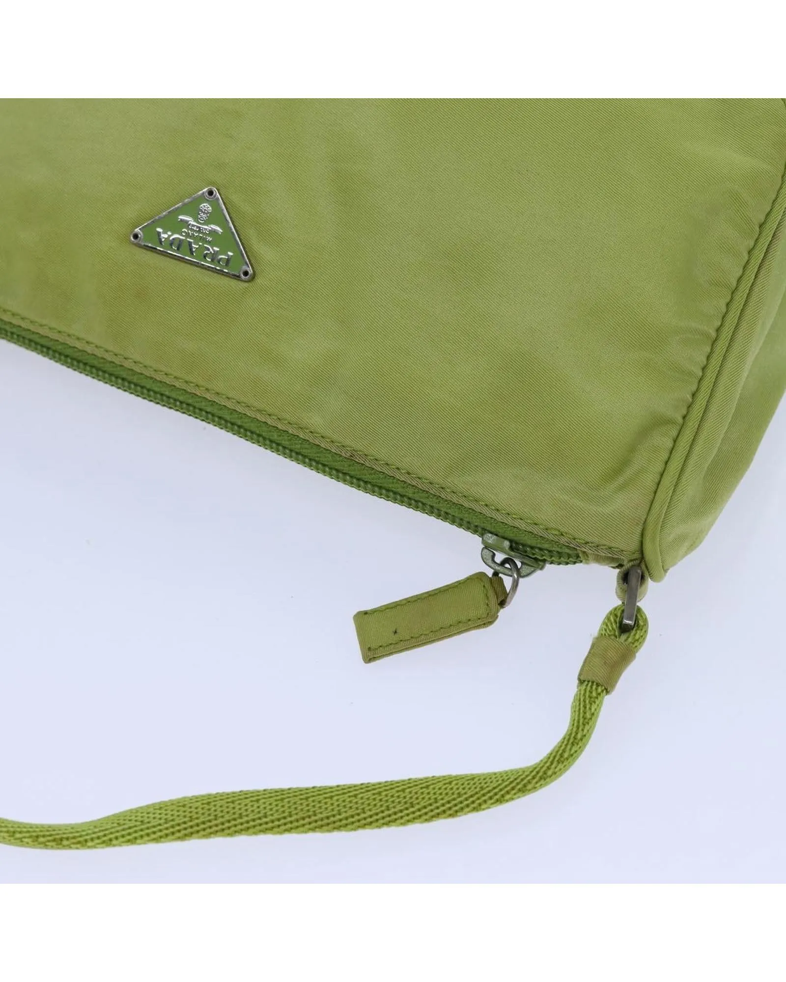 Green Nylon Accessory Pouch by Italian Designer