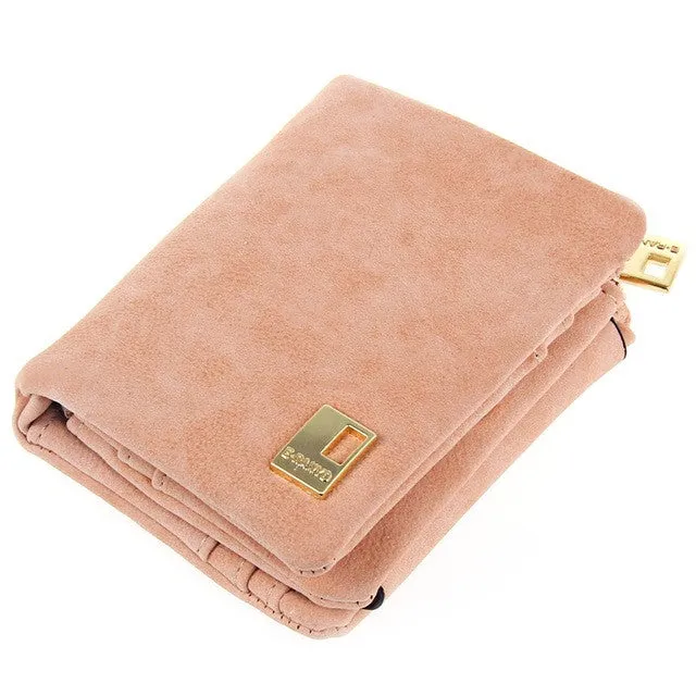 Guapabien Ladies Portfolio Women Mini Wallets Zipper Short Women Leather Wallet Fold Wristlet Purse Holder Female Handbag