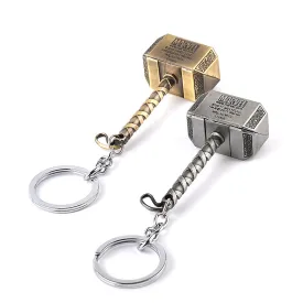 Hot Sale Vintage Thor Hammer Keychains Marvel Avengers Men Key Rings Movie Key Holder Thor The Dark World KeyFinder Bags Keyring