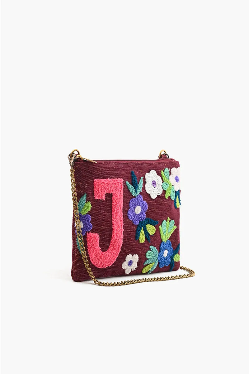 J Floral Crossbody Bag