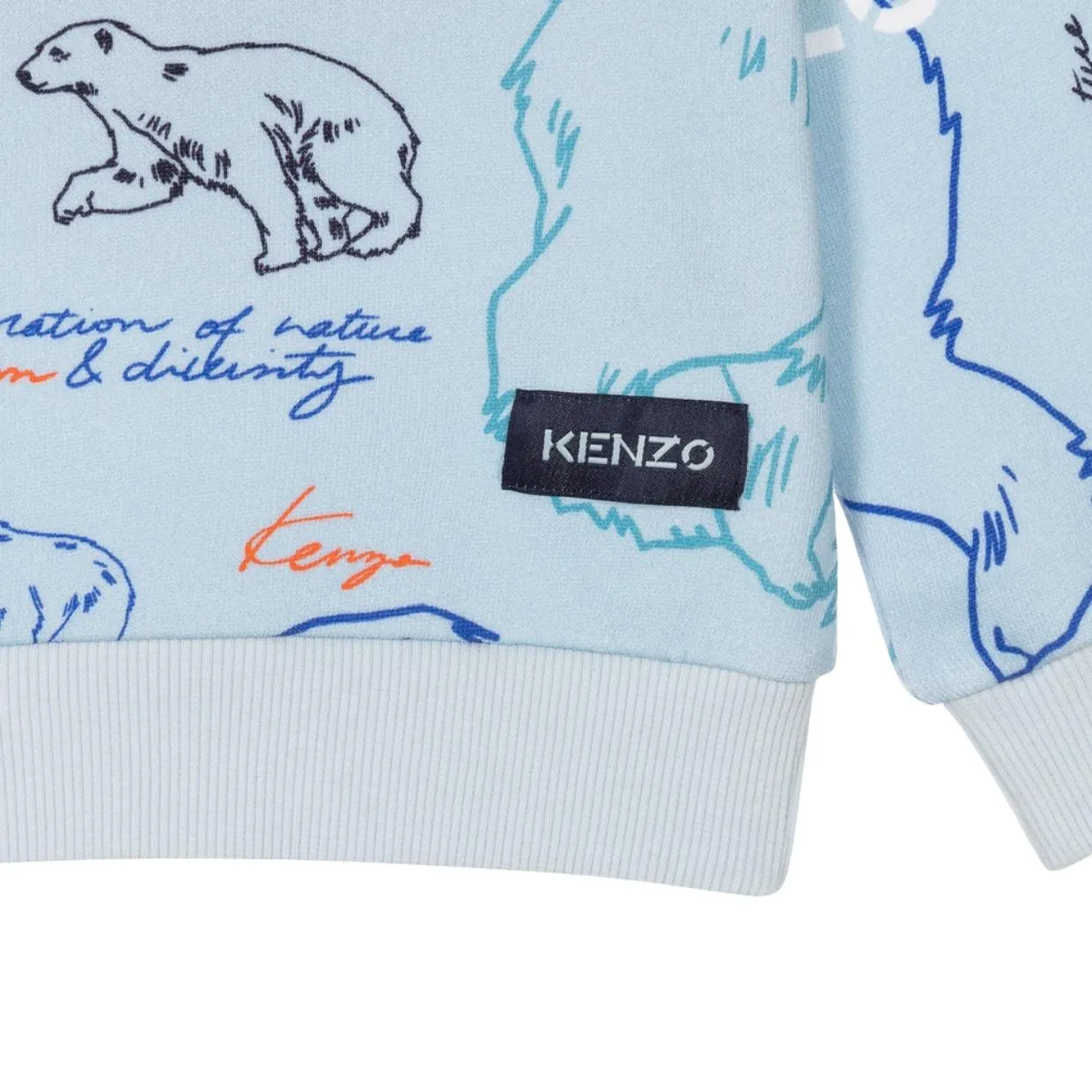 Kenzo Kids Sky Blue Polar Print Sweatshirt