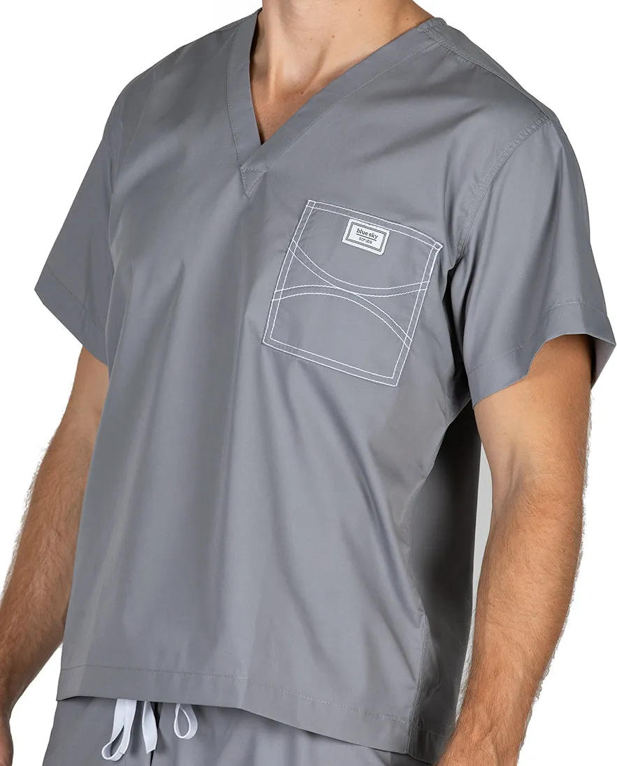 Large Slate Grey David Shelby Scrub Top