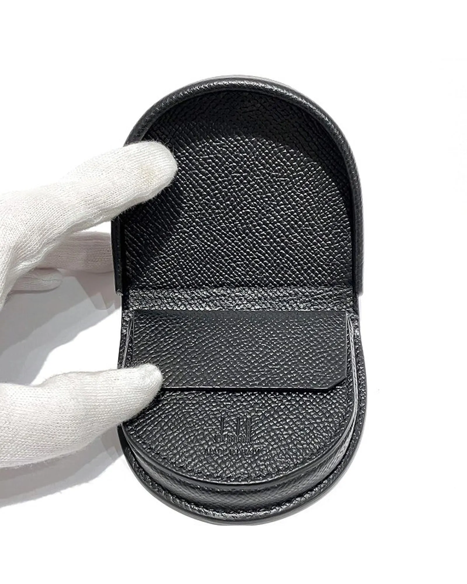 Leather Horseshoe Coin Purse in Black