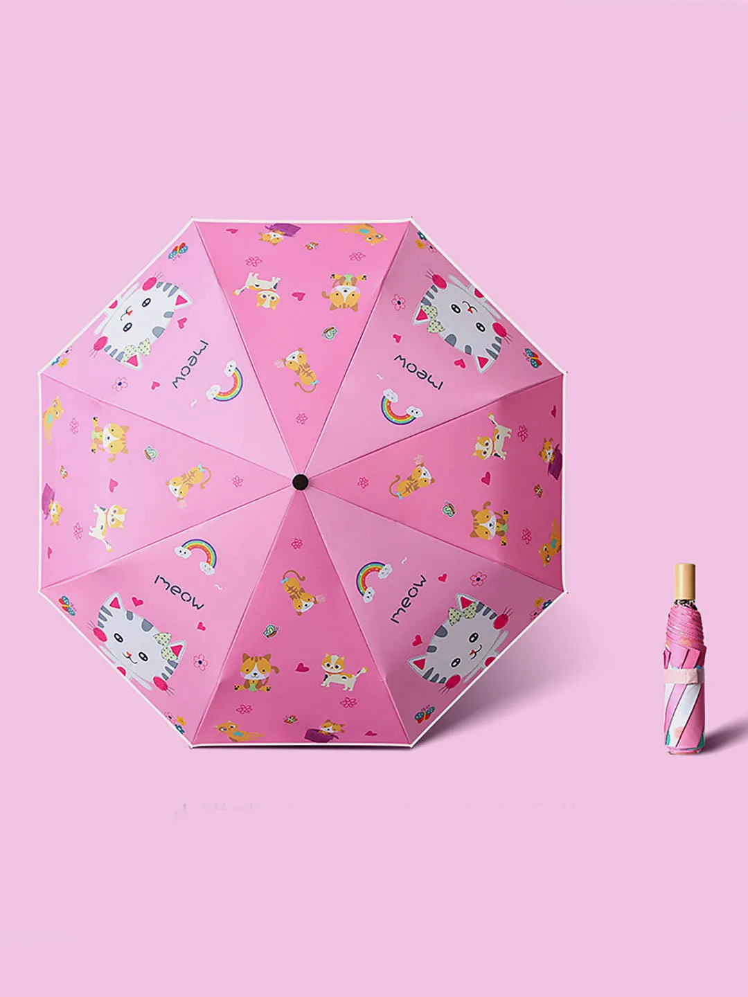 Little Surprise Box 3 fold Pink Umbrella for Kids