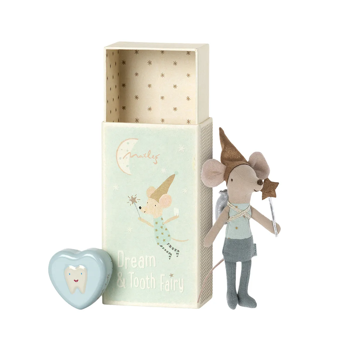 Maileg Tooth Fairy Big Brother Mouse With Box - Blue