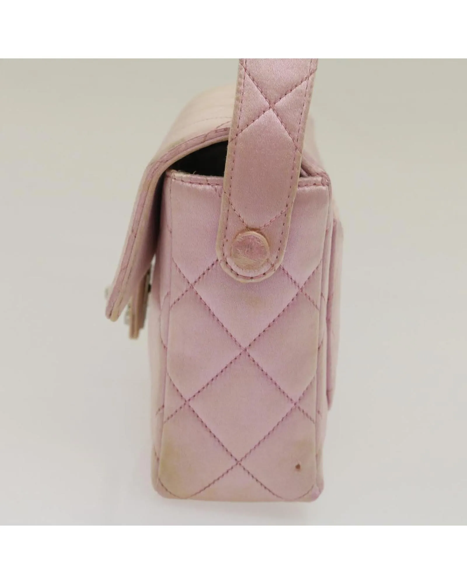 Matelasse Silk Satin Pink Hand Bag