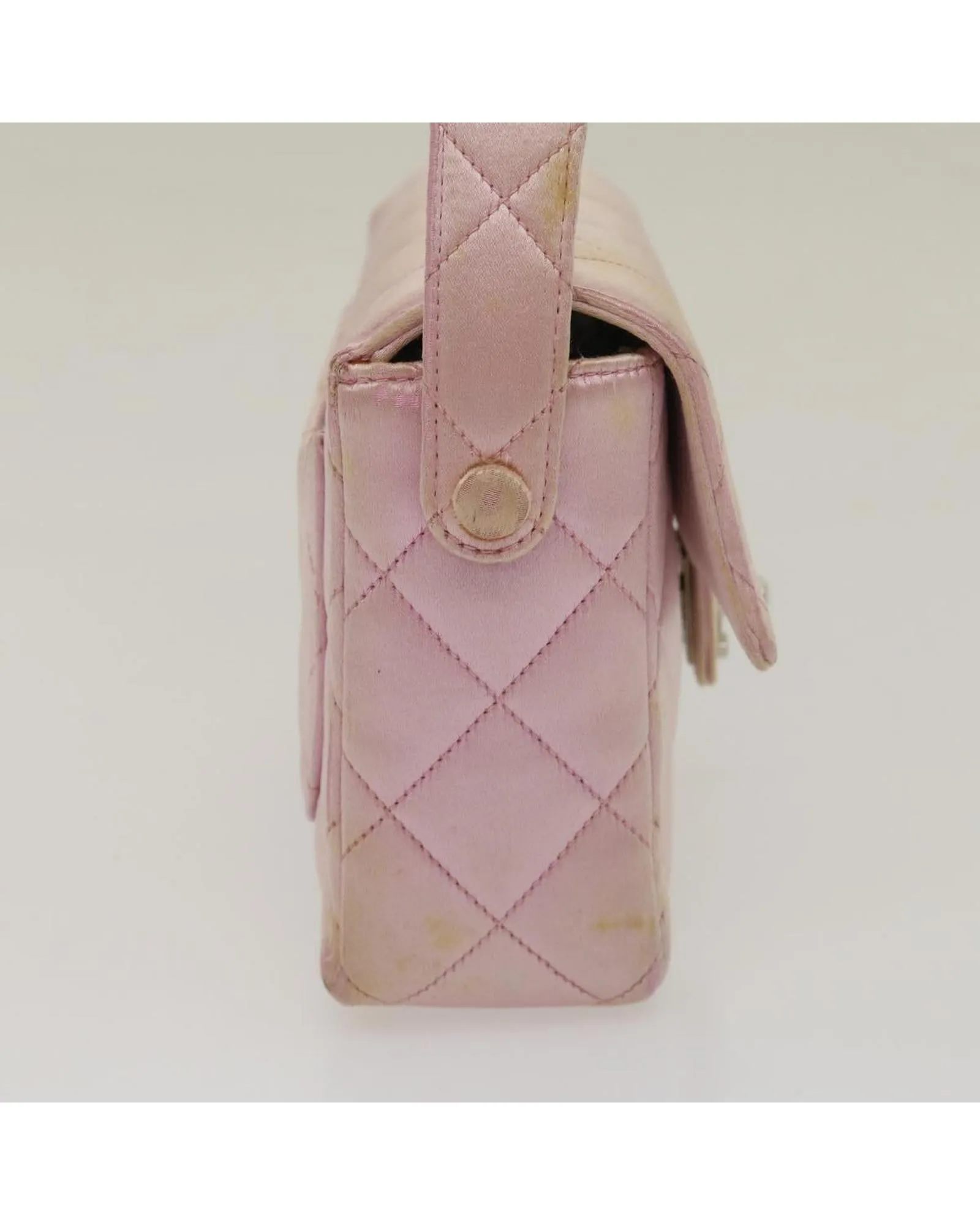 Matelasse Silk Satin Pink Hand Bag