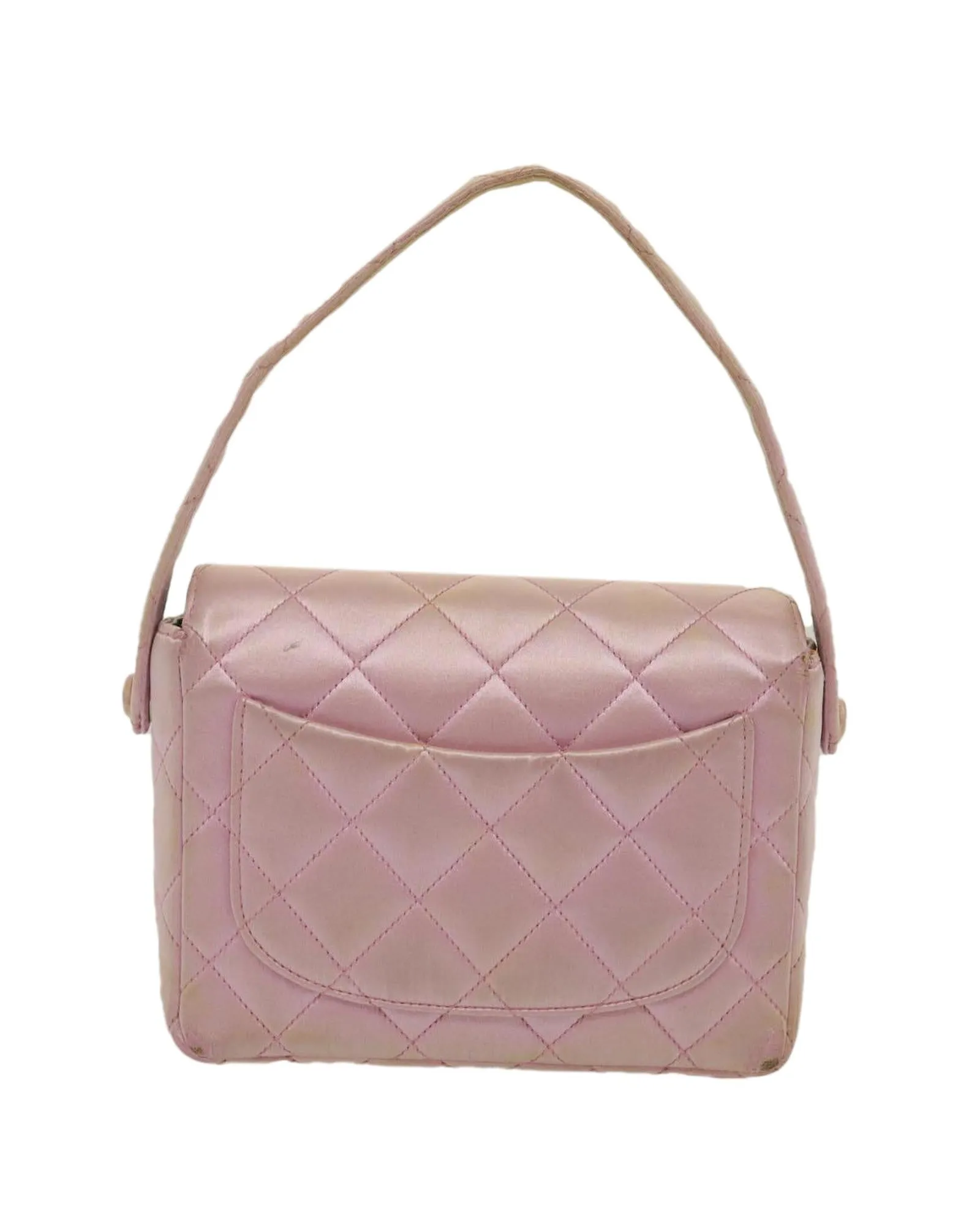 Matelasse Silk Satin Pink Hand Bag