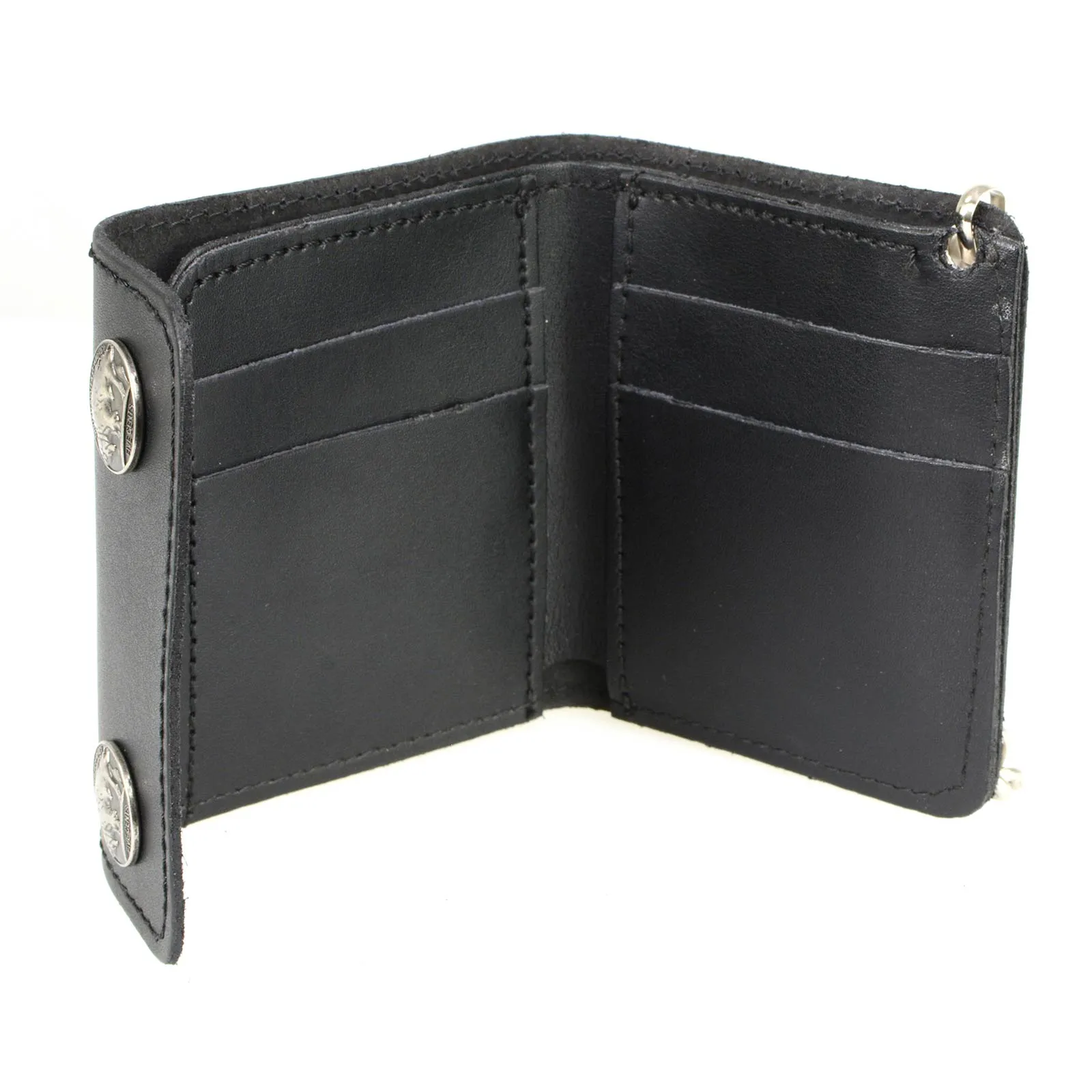 Milwaukee Leather MLW7821 Men's 4” Leather Biker Tri-Fold Wallet