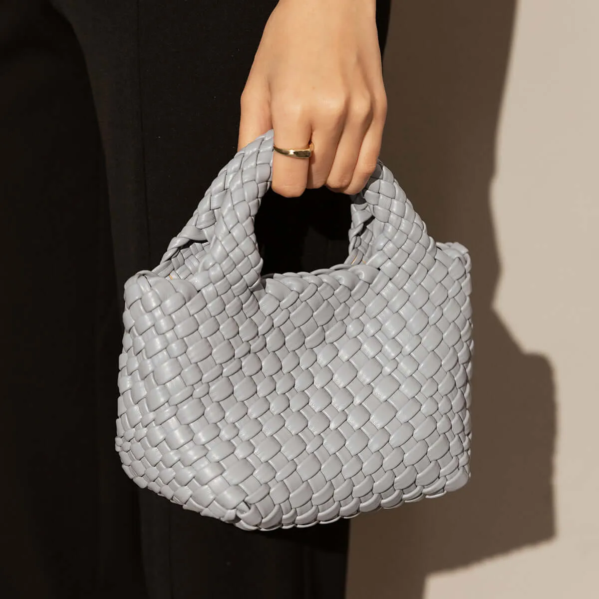 Mini Woven Top Handle Bag