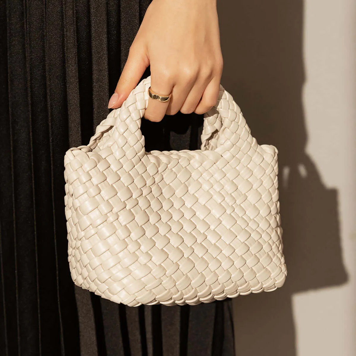 Mini Woven Top Handle Bag