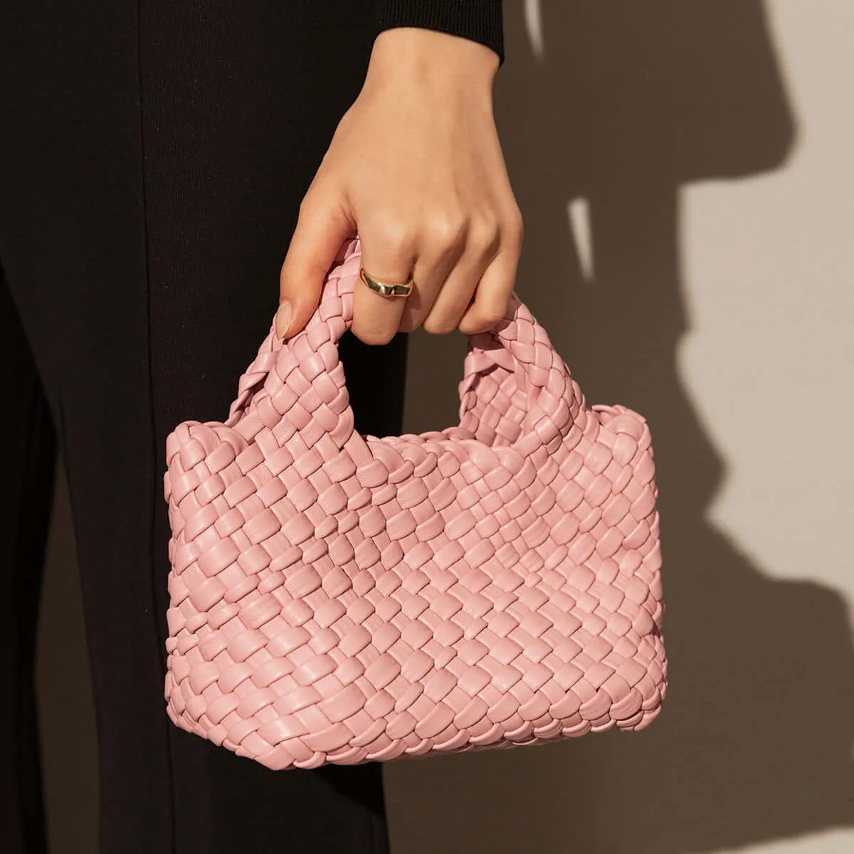 Mini Woven Top Handle Bag