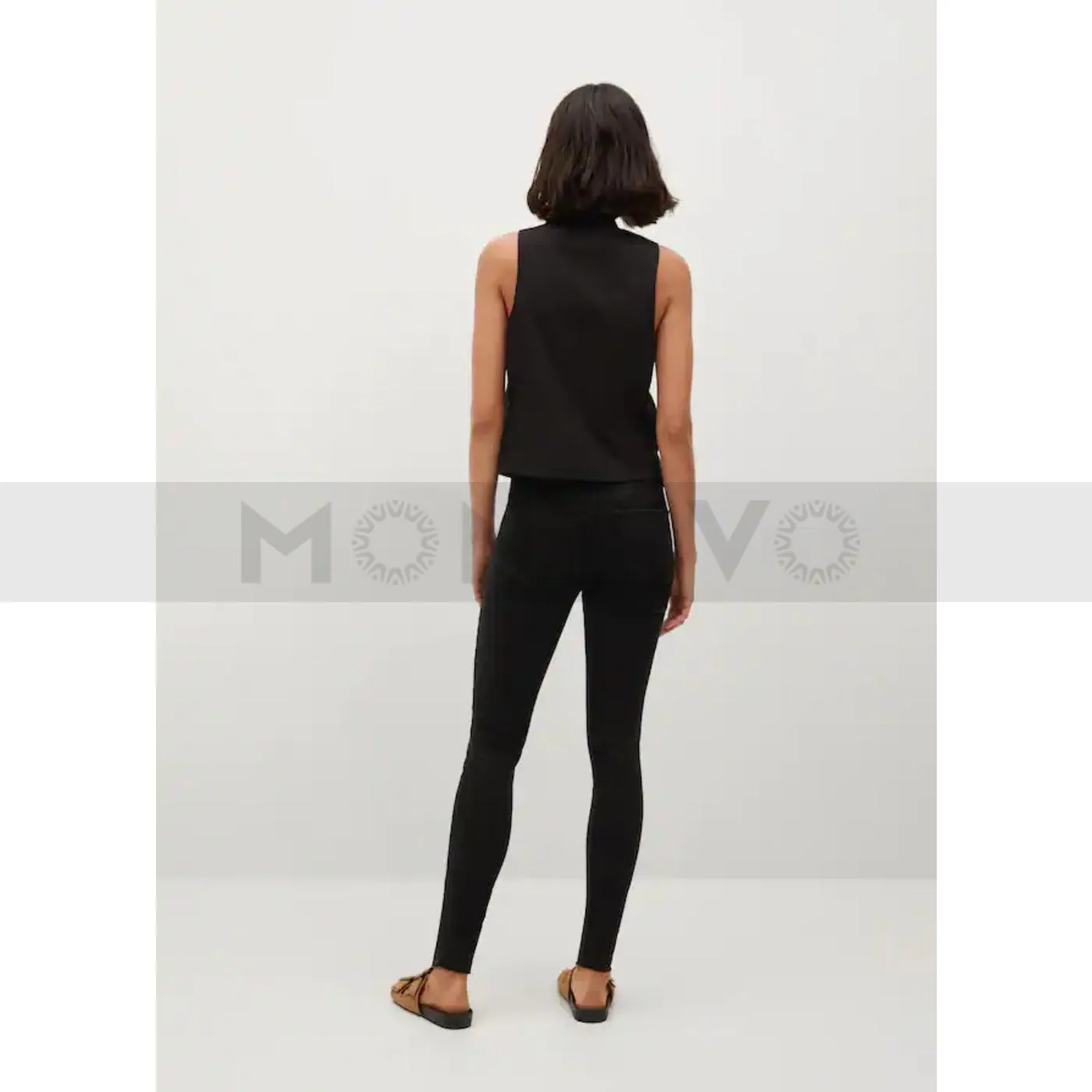 MNG Black Skinny Raw Hem Jeans