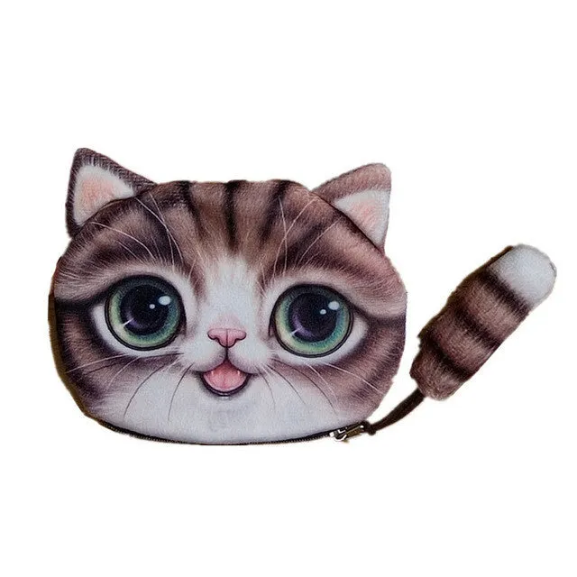 New Small Tail Cat Coin Purse Cute Kids Cartoon Wallet Kawaii Bag Coin Pouch Children Purse Holder Women Coin Wallet