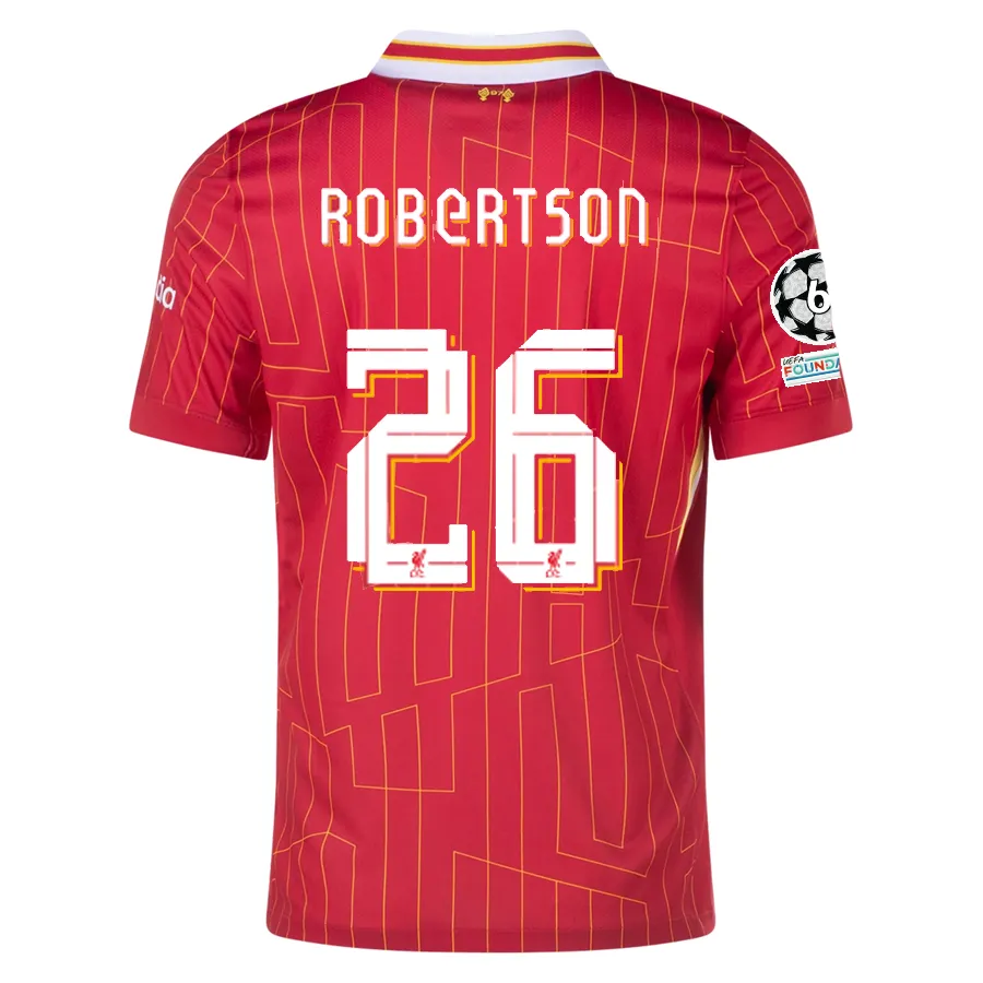 Nike Liverpool Andy Robertson Home Jersey w/ Champions League Patches 24/25 (Gym Red/Chrome Yellow)