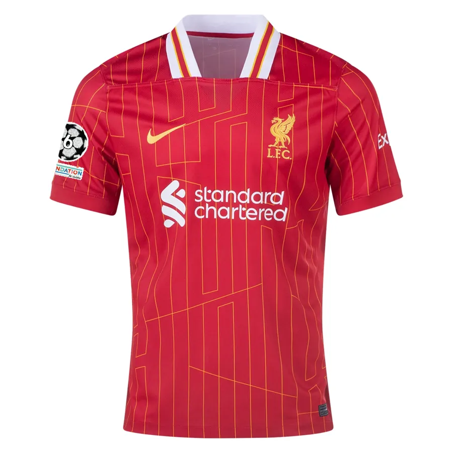 Nike Liverpool Andy Robertson Home Jersey w/ Champions League Patches 24/25 (Gym Red/Chrome Yellow)