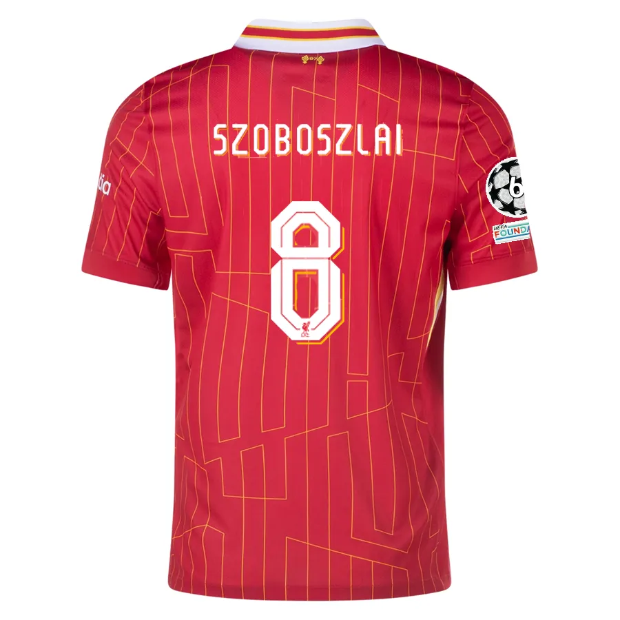 Nike Liverpool Dominik Szoboszlai Home Jersey w/ Champions League Patches 24/25 (Gym Red/Chrome Yellow)