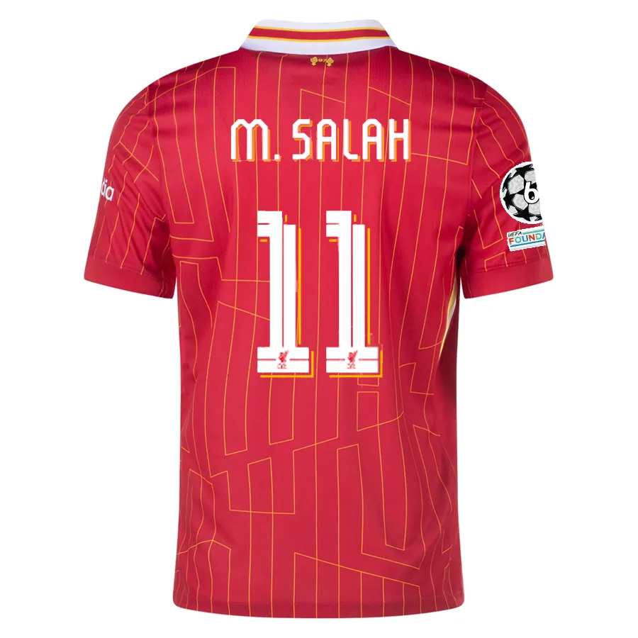 Nike Liverpool Mohamed Salah Home Jersey w/ Champions League Patches 24/25 (Gym Red/Chrome Yellow)