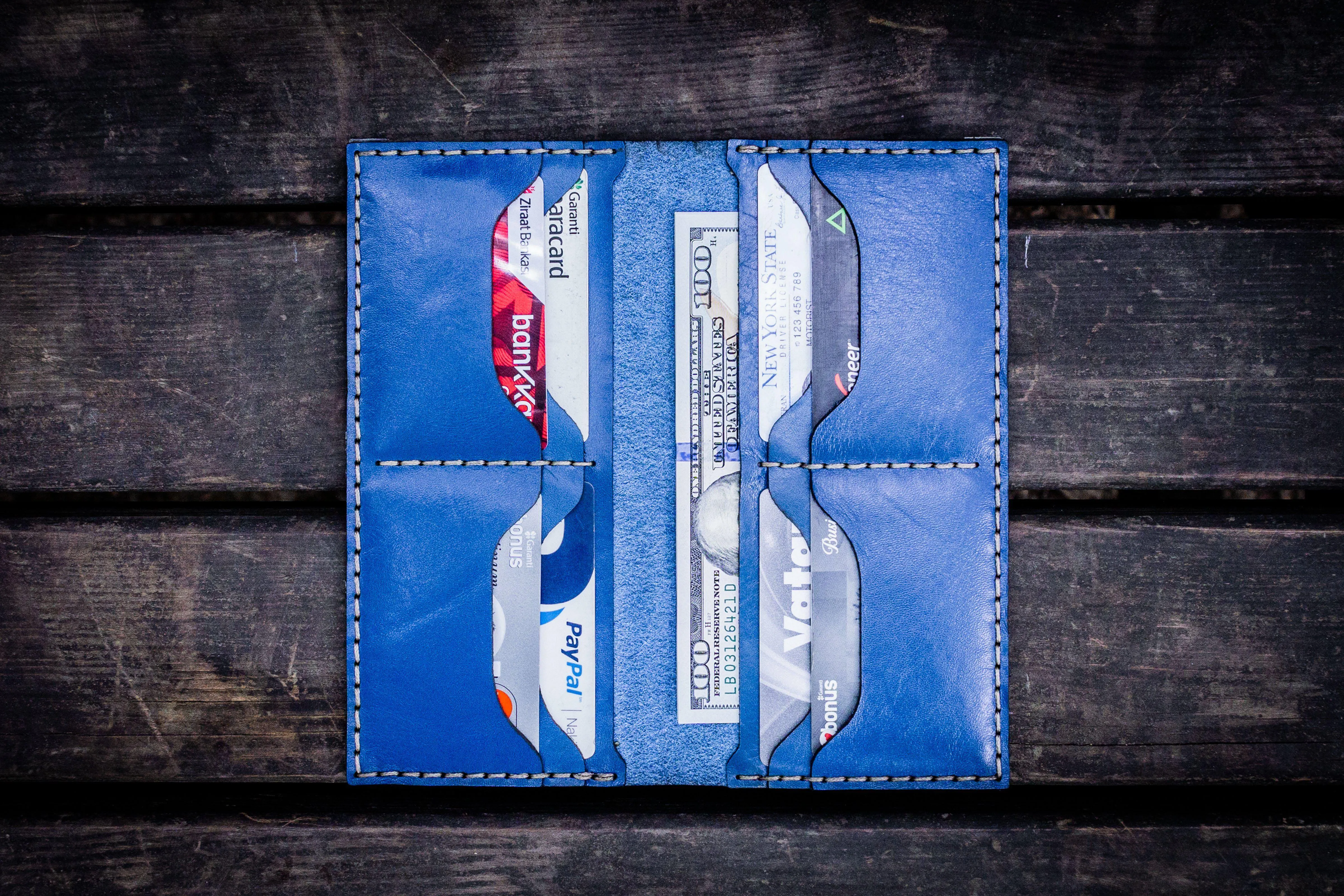 No.49 Handmade Leather Women Wallet - Blue