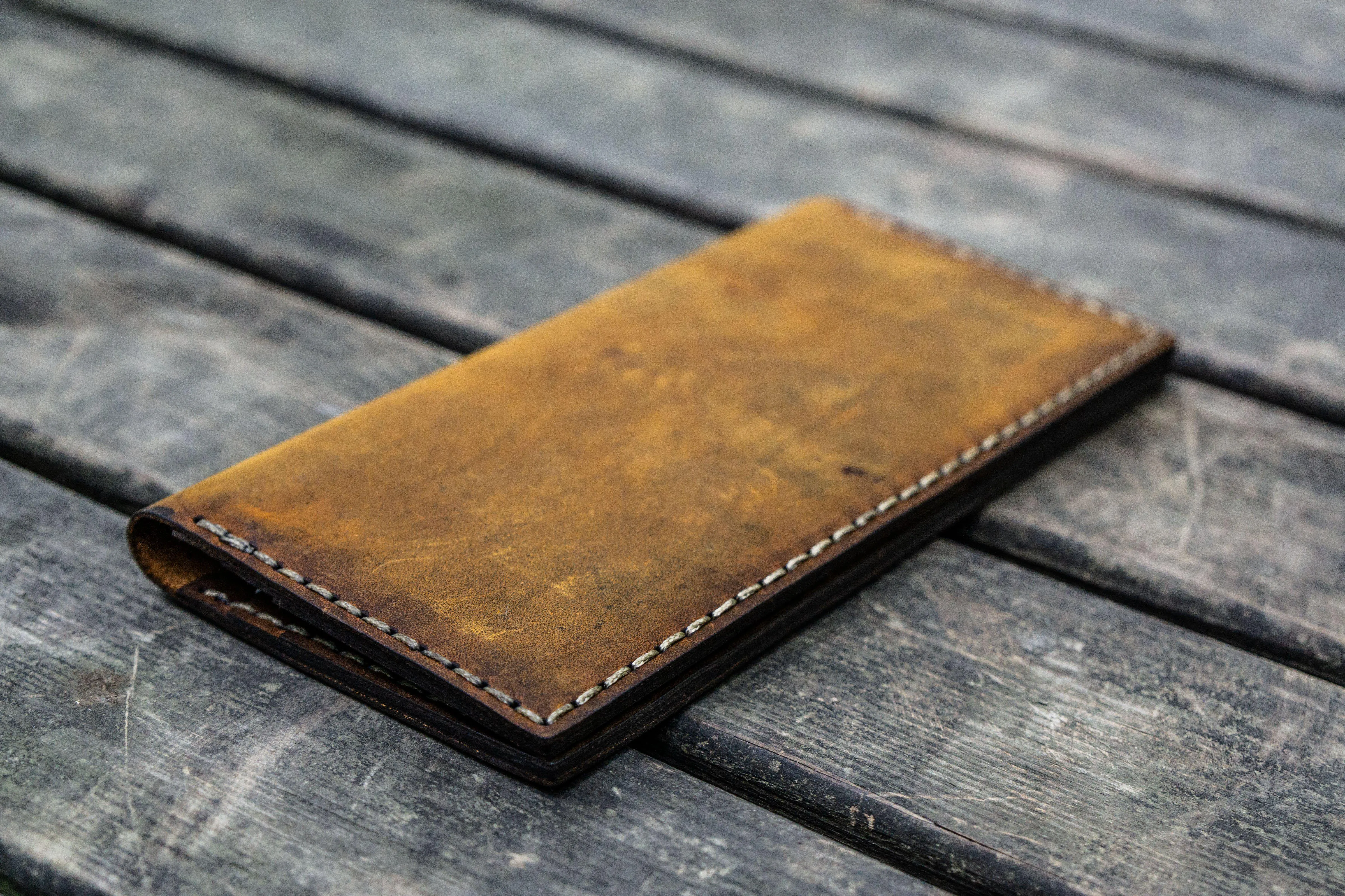 No.49 Handmade Leather Women Wallet - Crazy Horse Brown