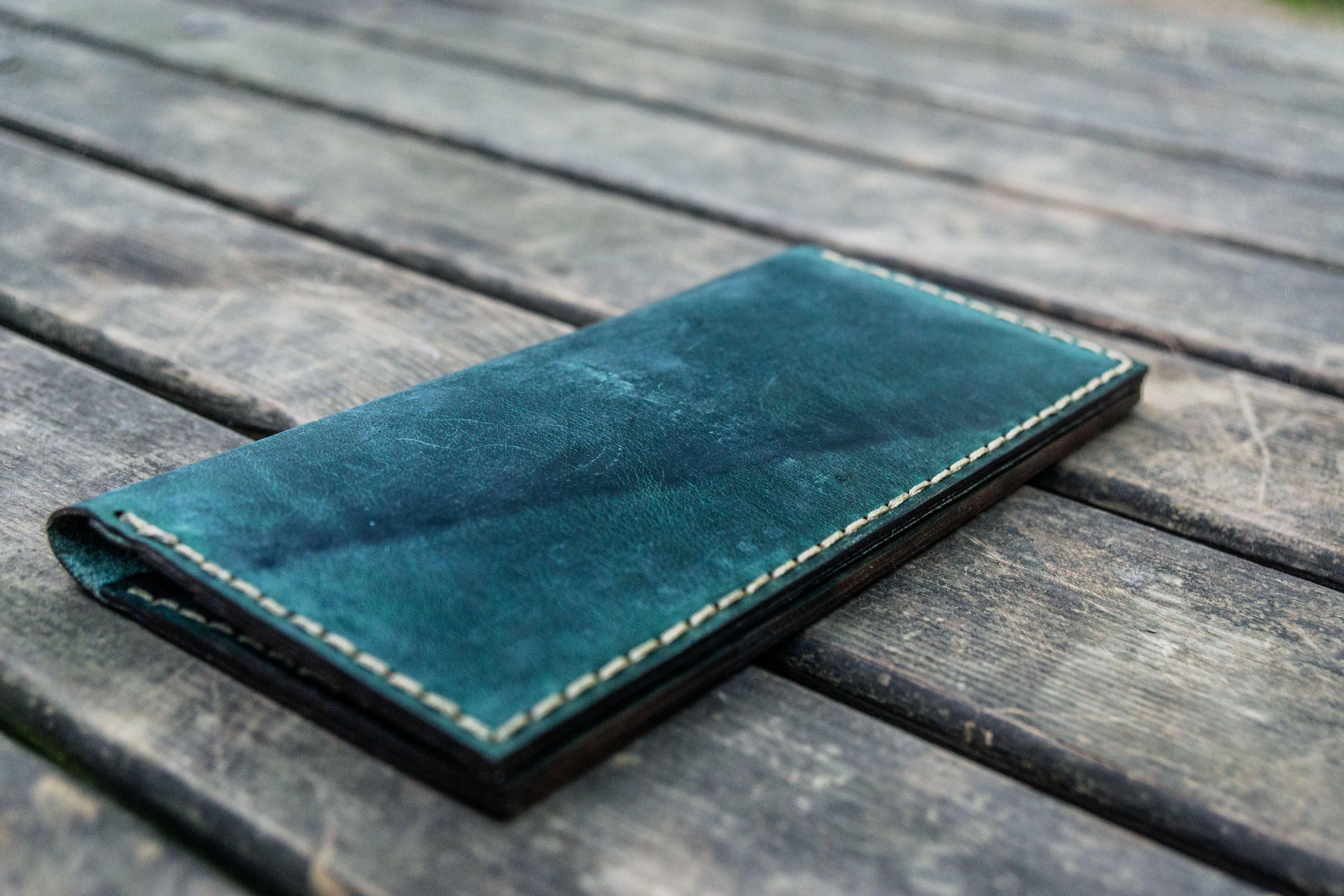 No.49 Handmade Leather Women Wallet - Crazy Horse Forest Green