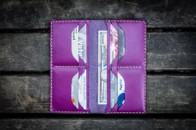 No.49 Handmade Leather Women Wallet - Purple