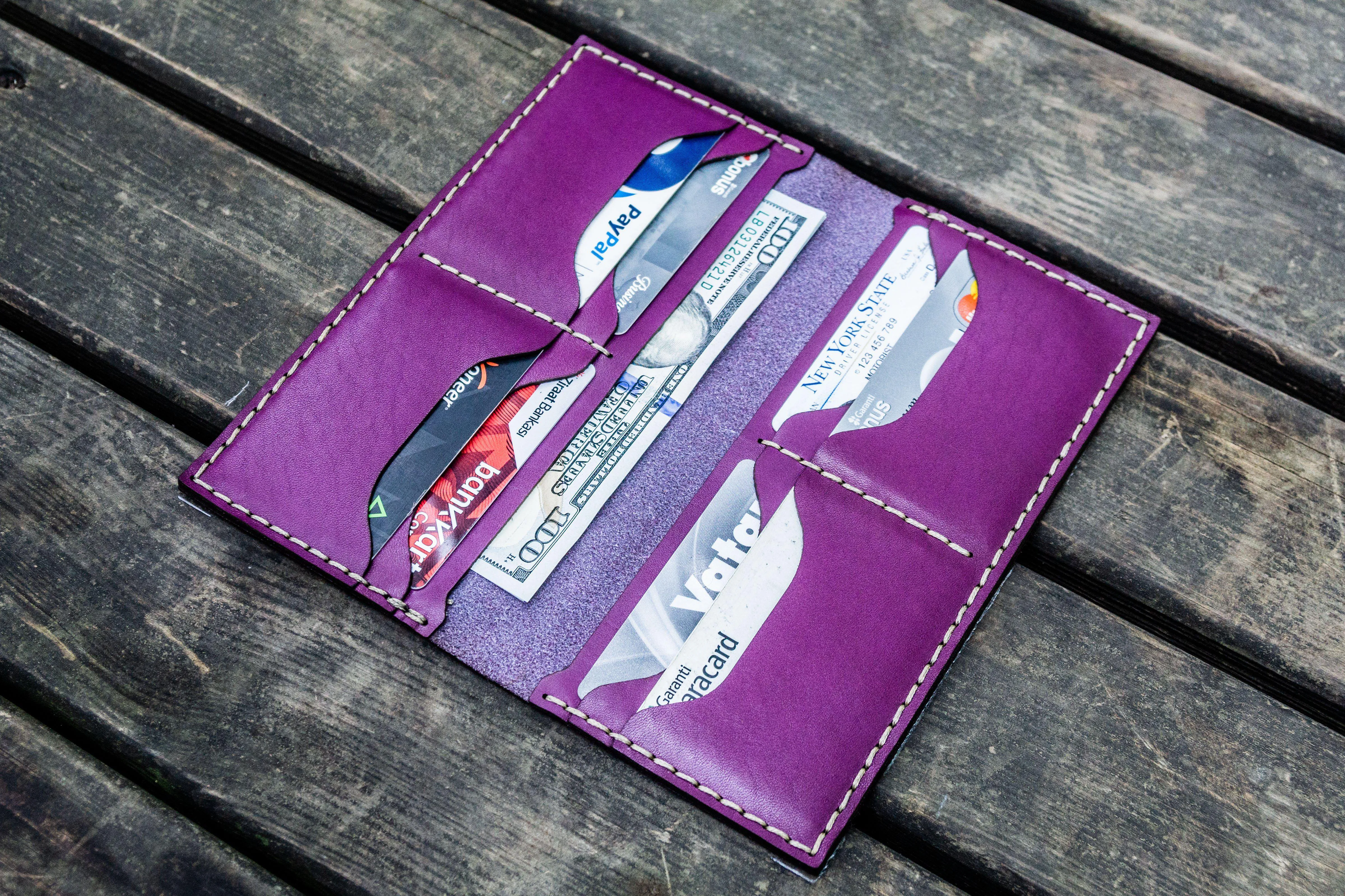 No.49 Handmade Leather Women Wallet - Purple